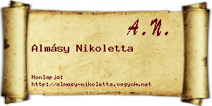 Almásy Nikoletta névjegykártya
