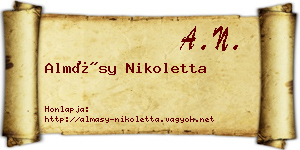 Almásy Nikoletta névjegykártya